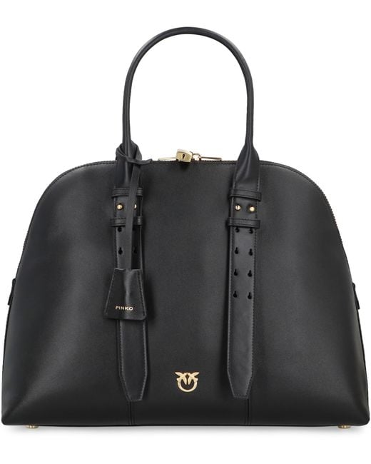Pinko Black Bowling Bag Escape Maxi Leather Cow Handbags