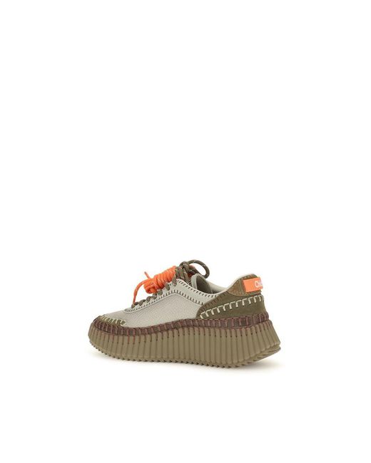 Chloé Natural Bicolor Polyurethane Athletic Sneakers