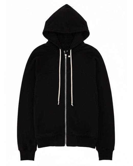 Rick Owens Black Windbreaker Sweatshirt Cotton Sweatshirts for men