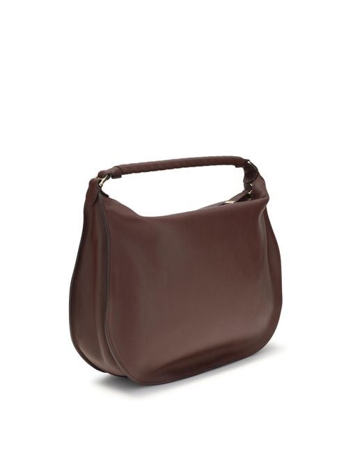 Chloé Brown Shoulder Bag Marcie Calfskin Calf Leather