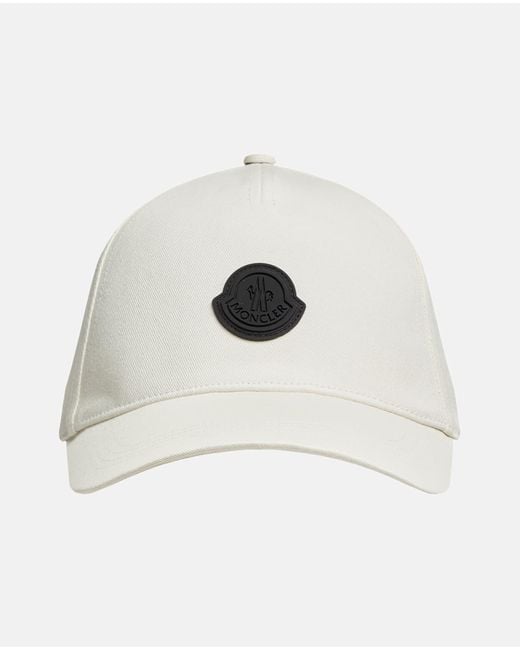 Moncler White Baseball Cap for men