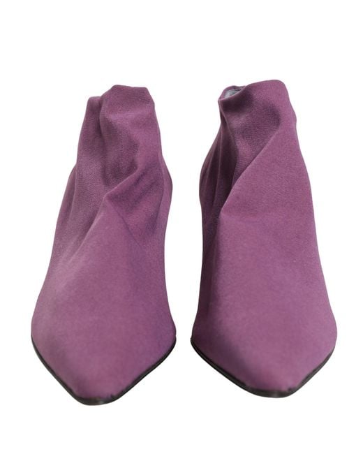 Dolce & Gabbana Purple Shoes Suede Ankle Boots