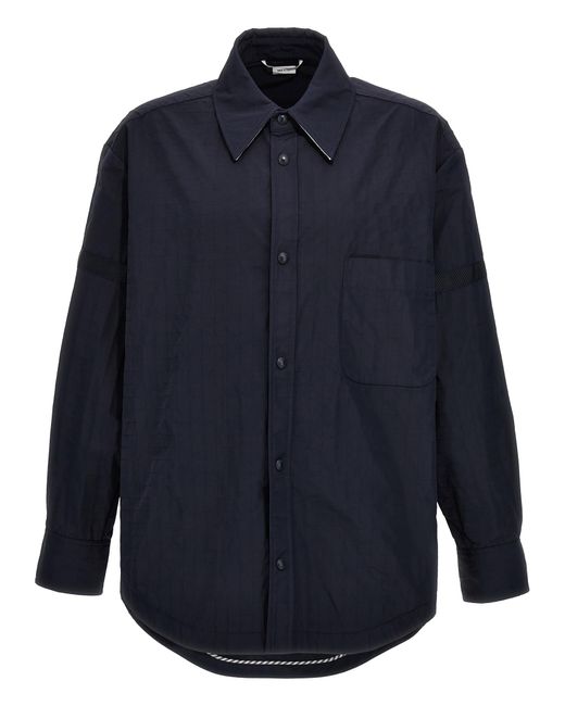 Thom Browne Blue 'Snap Front' Overshirt for men