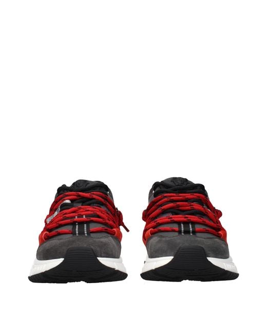 Versace Red Leather Chunky Sneakers for men