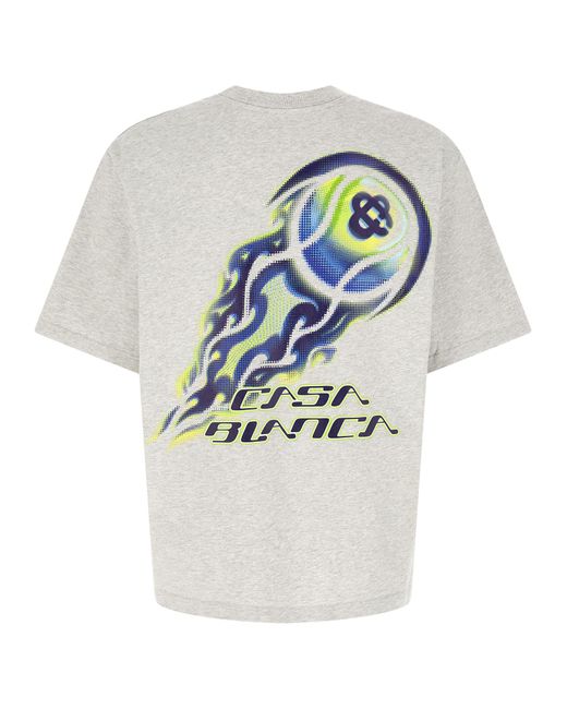 Casablanca White Organic Cotton T-Shirt for men