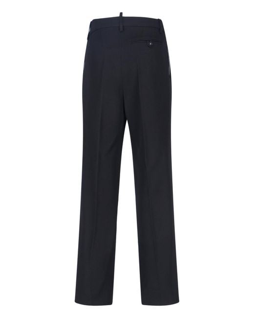 Victoria Beckham Blue Tailored Virgin Wool Trousers For