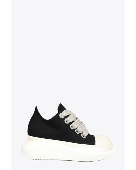 Rick Owens Drkshdw Abstract Low Black Denim Low Abstract Sneaker With Jumbo Laces for men