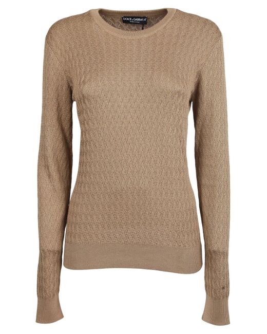 Dolce & Gabbana Natural Cable Knit Sweater
