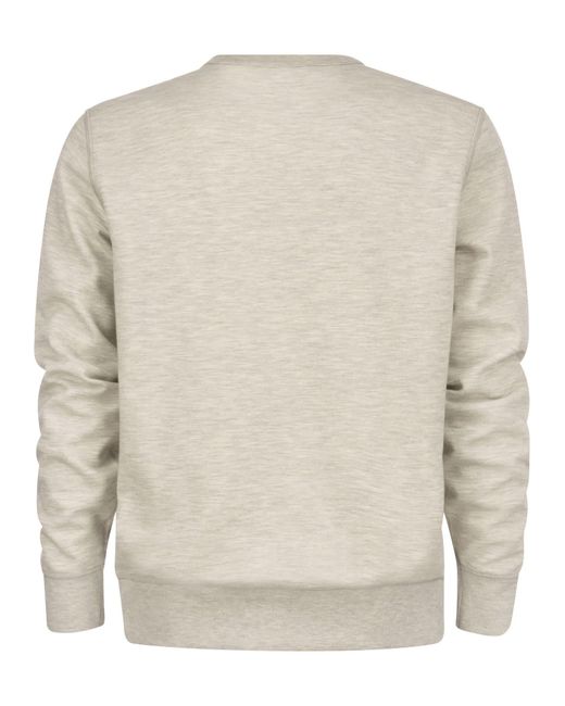 Polo Ralph Lauren White Double Knit Crew Neck Sweatshirt for men