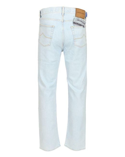 Jacob Cohen Blue Pant 5 Pkt Straight Fit Sean V1 for men