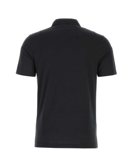 Fedeli Black Cotton Polo Shirt for men