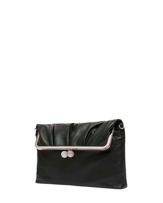 Weekend by Maxmara Black Envelope Clutch Pasticcino Leather Handbags