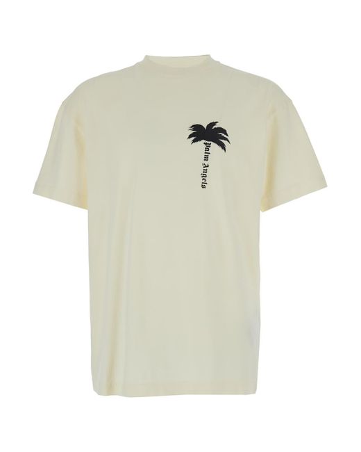 Palm Angels White The Palm Tee Off for men