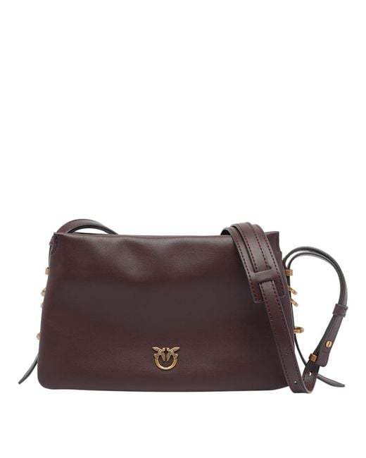 Pinko Brown Mini One Two Three Crossbody Bag