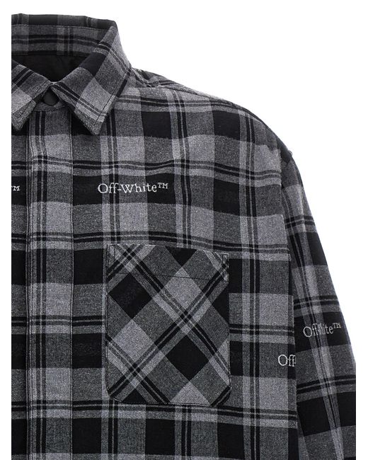 Off-White c/o Virgil Abloh Gray 'Check Flannel Padded' Jacket for men
