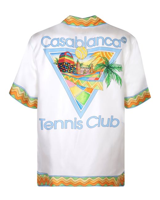 Casablancabrand White Afro Cubism Tennis Club/ Shirt for men