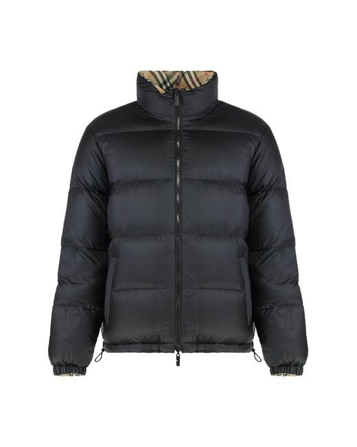 Burberry Brown Reversible Snowdon Check Down Jacket Duck Padded for men