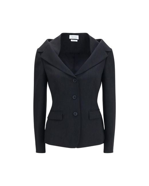 McQueen Black Wool Oves Aries Full-Length Jacket Clothing
