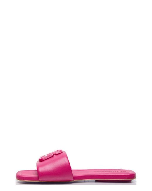 Marc Jacobs Pink Logo Plaque Square-toe Sandals