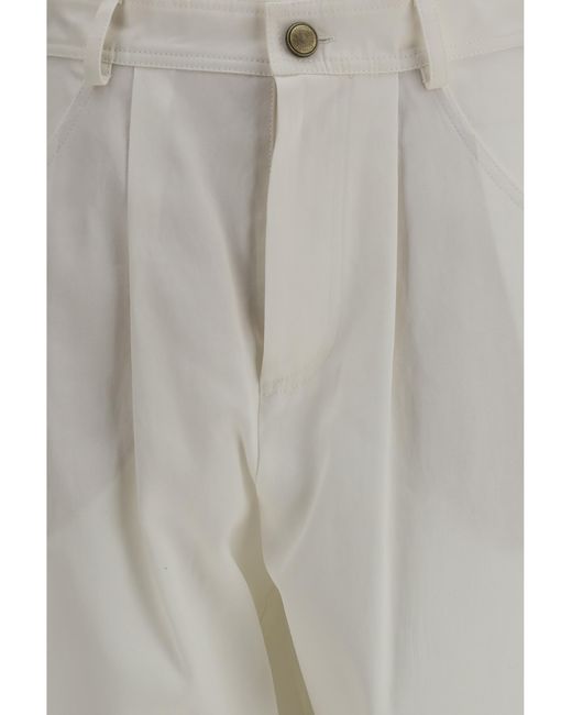 Brunello Cucinelli Gray Barrel Fit Jeans With Pockets Silk; Acetate