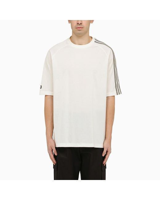 Y-3 White Crew Neck T Shirt With Logo for men