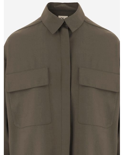 Ql2 Green Shirt Gladys Wool Blend Virgin