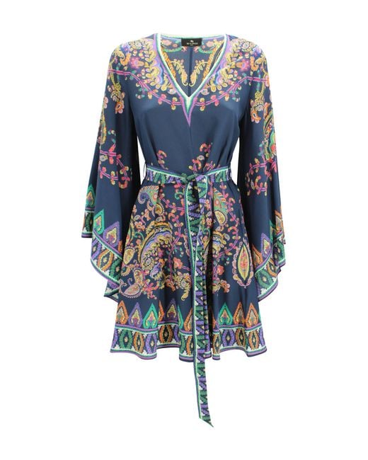 Etro Blue Dresses Silk