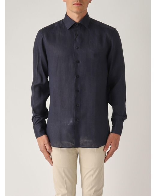 Etro Blue Shirt Roma Logo Shirt for men