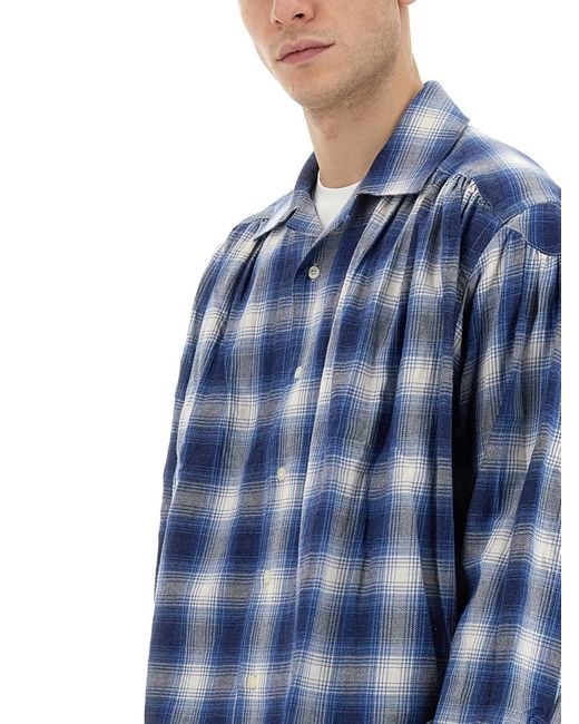 A.I.E. Blue Shirt Qaudri Cotton for men