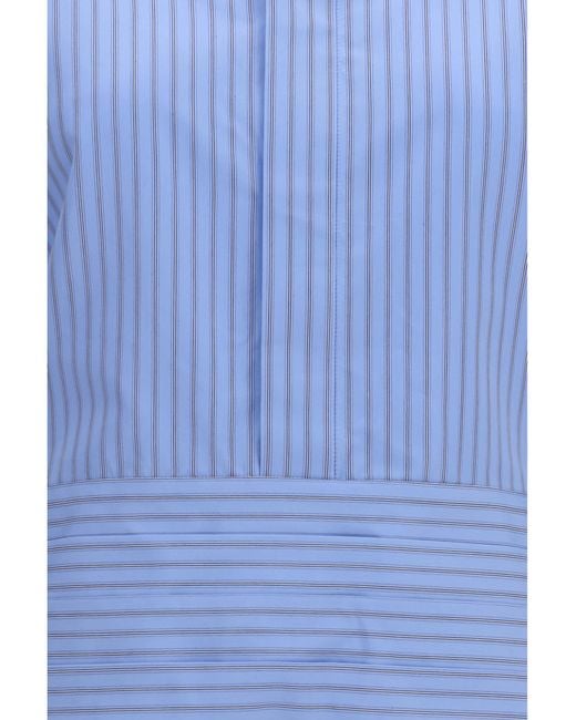 Sacai Blue Cotton Poplin Shirt With Belt Cotton; Polyester