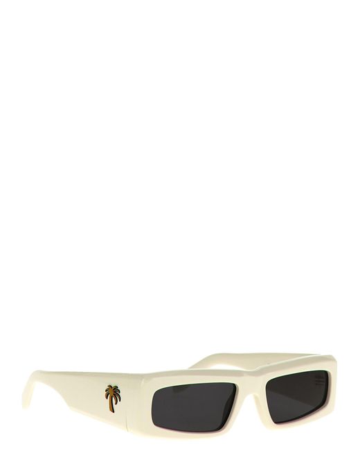 Palm Angels White 'Yreka' Sunglasses