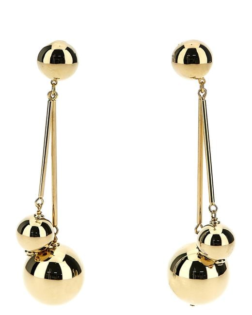 Carolina Herrera White 'Double Ball' Earrings