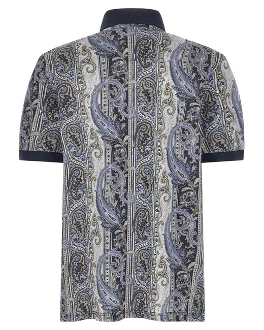 Etro Black 'Arnica Paisley' Polo Shirt for men