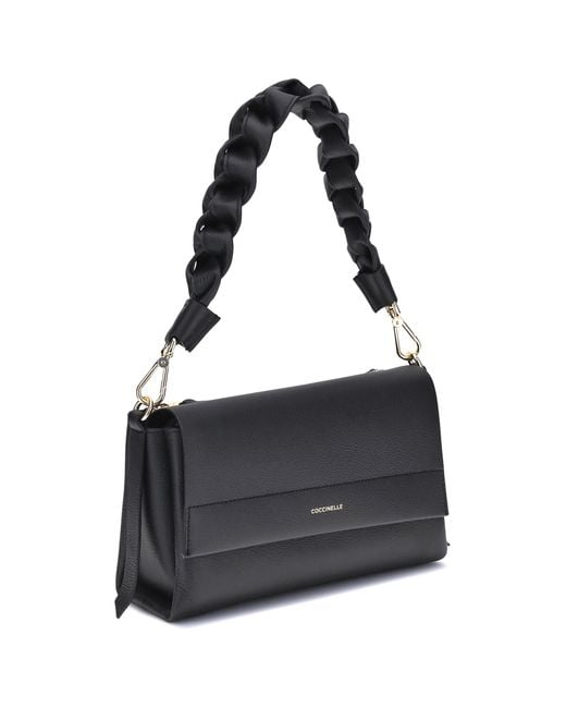 Coccinelle Black Boheme Shoulder Bag Calf Leather Bos Taurus