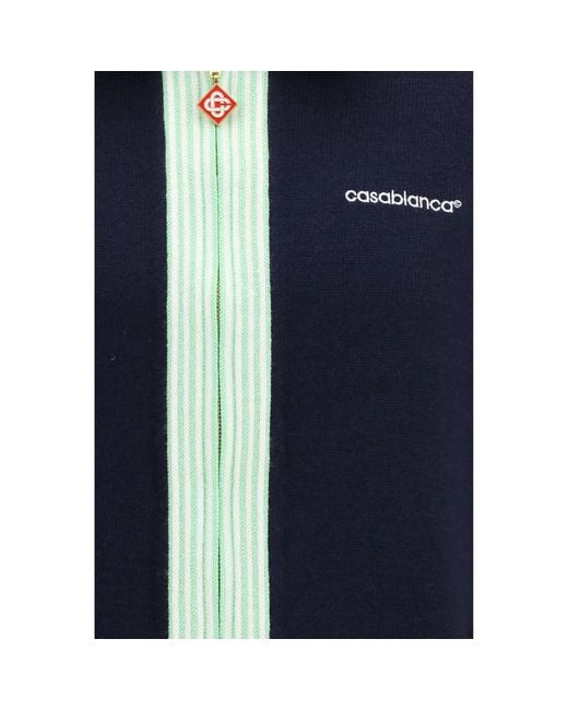 Casablanca Blue Wool Oves Aries Full-Length Jacket Clothing for men