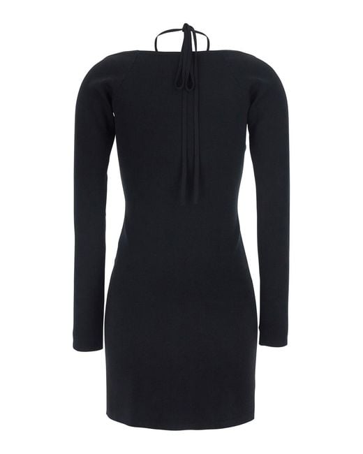 Elisabetta Franchi Black Knit Mini Dress