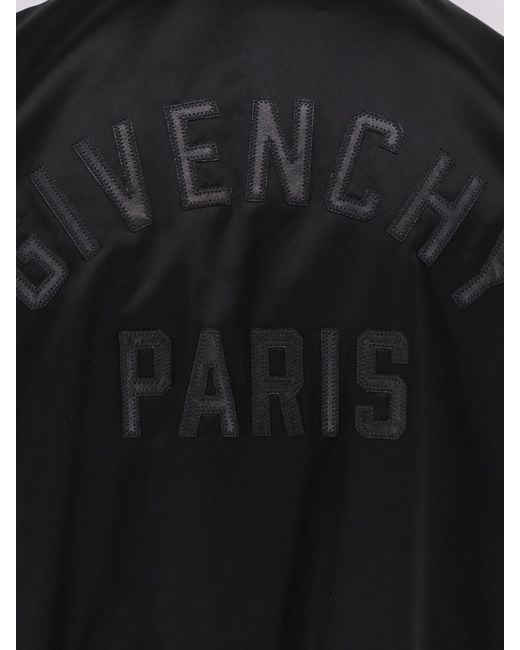 Givenchy Black Cotton And Nylon Jacket With Leather Sleeves for men