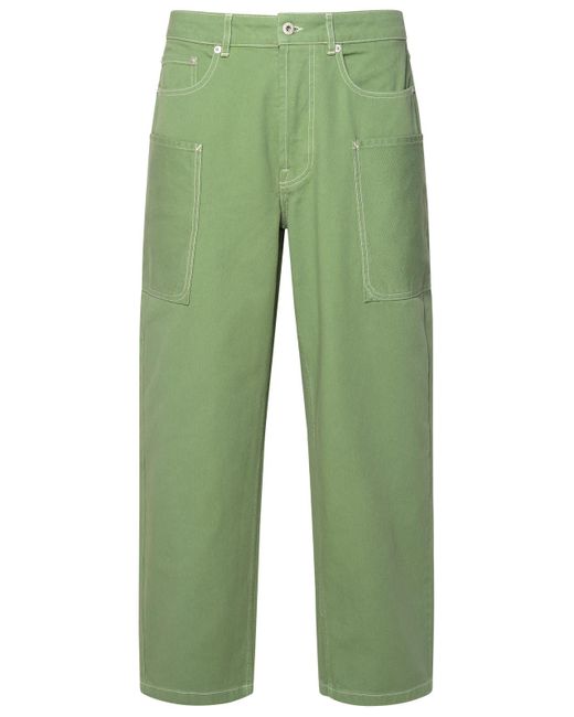 KENZO Green Cotton Pants for men