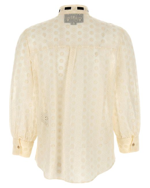 Valentino Garavani Natural Shirt Sangallo Cotton Shirt, Blouse