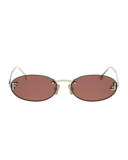 Fendi Pink First Crystal Metallo Sunglasses