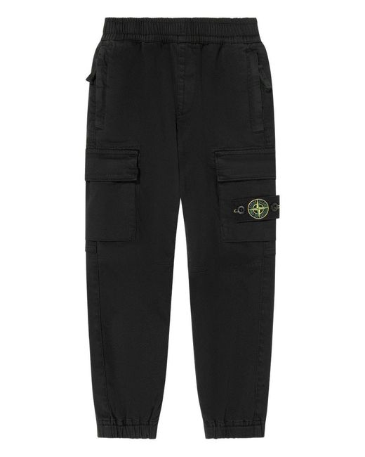 Stone Island Black Trousers Junior Cotton; Elastane for men
