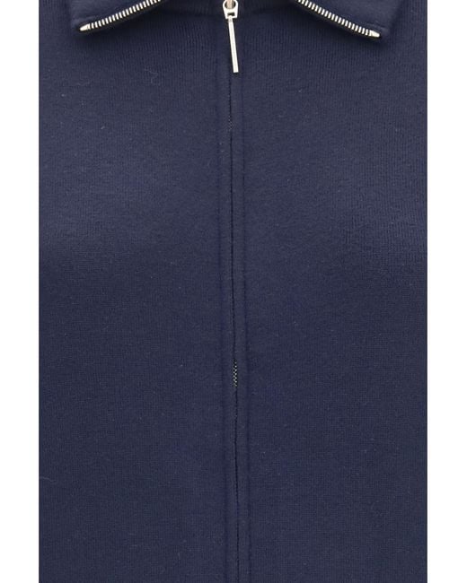 Giorgio Armani Blue Padded Virgin Wool Bomber Jacket
