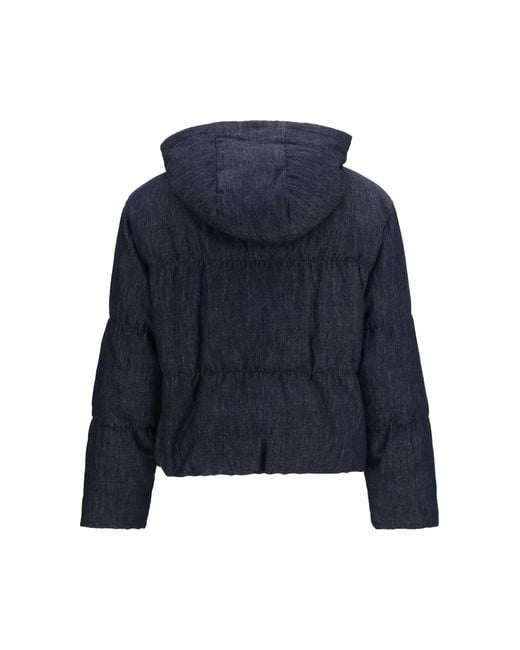 Brunello Cucinelli Blue Padded Jacket Cotton Down