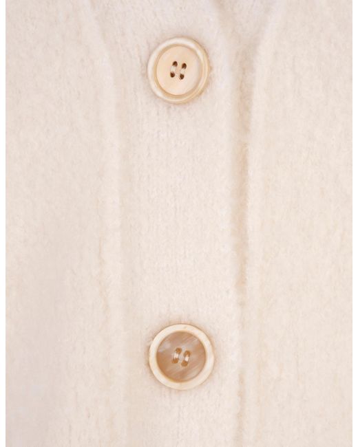 Fabiana Filippi White Silk And Cashmere Cardigan