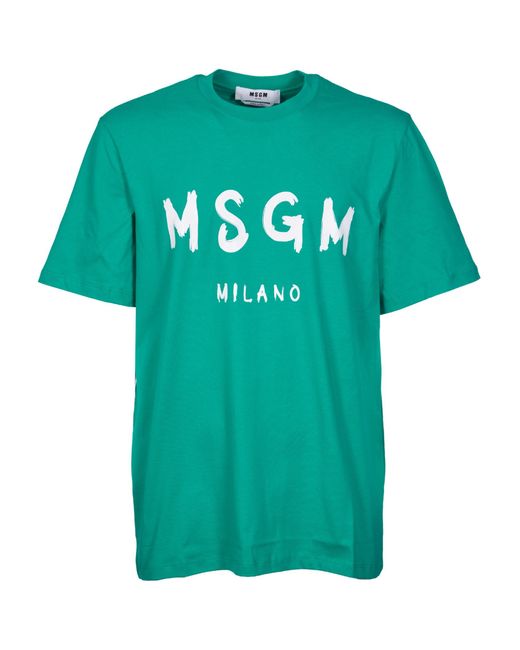 MSGM Green T-Shirts for men