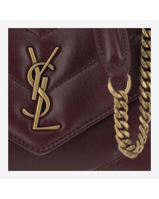Saint Laurent Purple Shoulder Bag Loulou Mini Lambskin