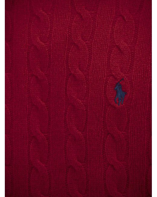 Polo Ralph Lauren Red Wool And Cashmere Cable-Knit Sweater for men