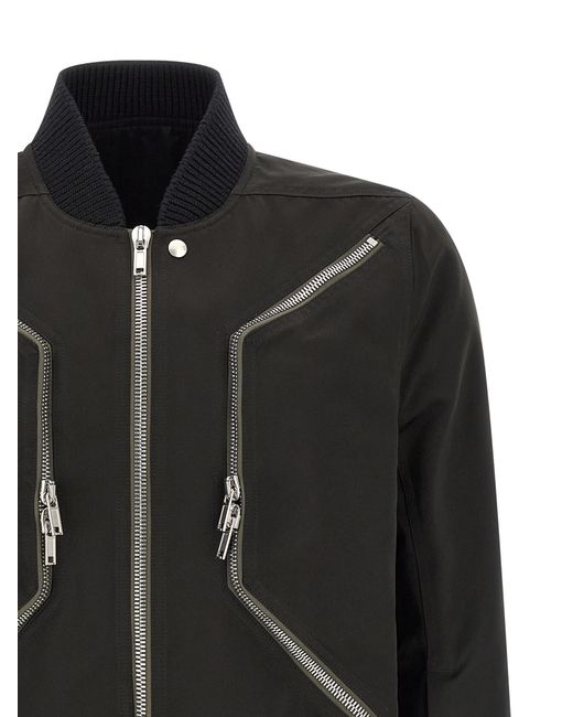 Rick Owens Black Polyester Bomber Clothing for men
