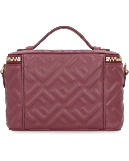 Fendi Purple Mini Leather Vanity Bag General Lamb Handbags