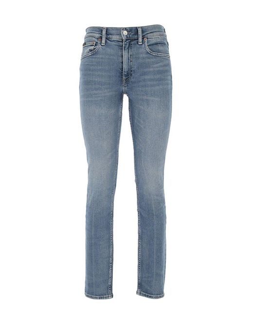 Polo Ralph Lauren Whiskering Effect Slim-cut Jeans Jeans in Blue | Lyst